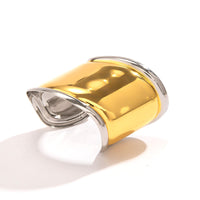 Thumbnail for French Style Gold Silver Plated Wide Glossy Open Cuff Bracelet - ArtGalleryZen