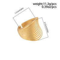 Thumbnail for French Style Round Pleated Metallic Open Ring - ArtGalleryZen