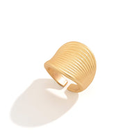 Thumbnail for French Style Round Pleated Metallic Open Ring - ArtGalleryZen