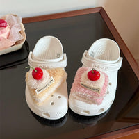 Thumbnail for Furry Cherry Cake Crocs Sandals Decoration Shoe Charms - ArtGalleryZen