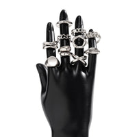 Thumbnail for Geometric 10pcs Gold Plated Hollow Heart Waterdrop Round Disk Open Ring Set - ArtGalleryZen