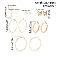 Thumbnail for Geometric 12 Pieces Cross Butterfly Chunky Hoop Stud Earrings Set - ArtGalleryZen