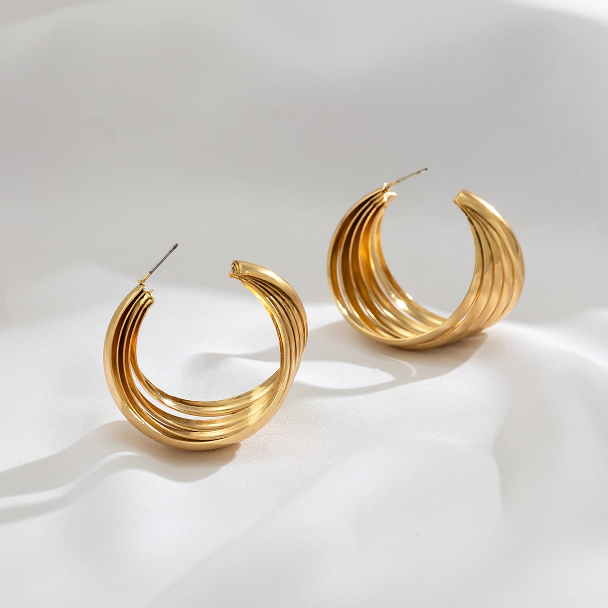 Geometric Abstract Pattern Hoop Earrings - ArtGalleryZen