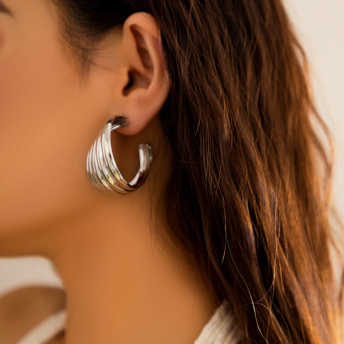 Geometric Abstract Pattern Hoop Earrings - ArtGalleryZen