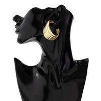 Thumbnail for Geometric Abstract Pattern Hoop Earrings - ArtGalleryZen