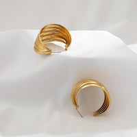 Thumbnail for Geometric Abstract Pattern Hoop Earrings - ArtGalleryZen