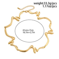 Thumbnail for Geometric Abstract Wave Ribbon Collar Necklace - ArtGalleryZen