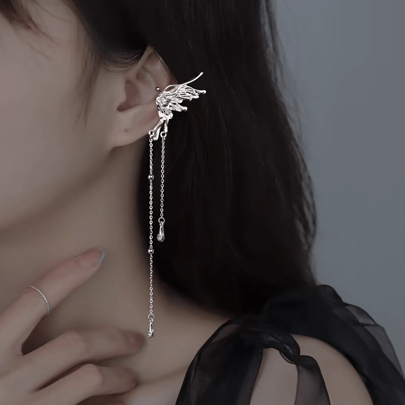 Geometric Angel Wings Butterfly Dangle Earrings - ArtGalleryZen