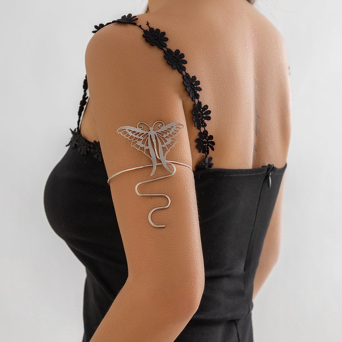 Geometric Carved Butterfly Arm Cuff - ArtGalleryZen