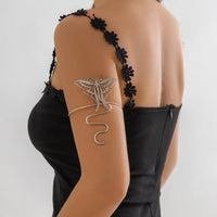 Thumbnail for Geometric Carved Butterfly Arm Cuff - ArtGalleryZen