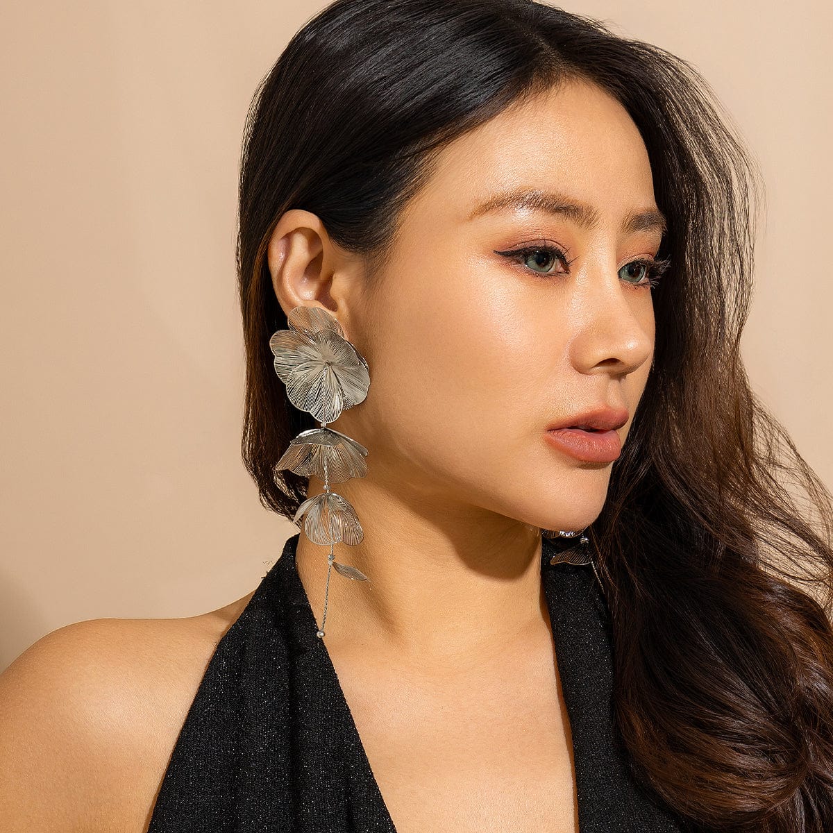 Geometric Chunky Abstract Floral Tassel Earrings - ArtGalleryZen