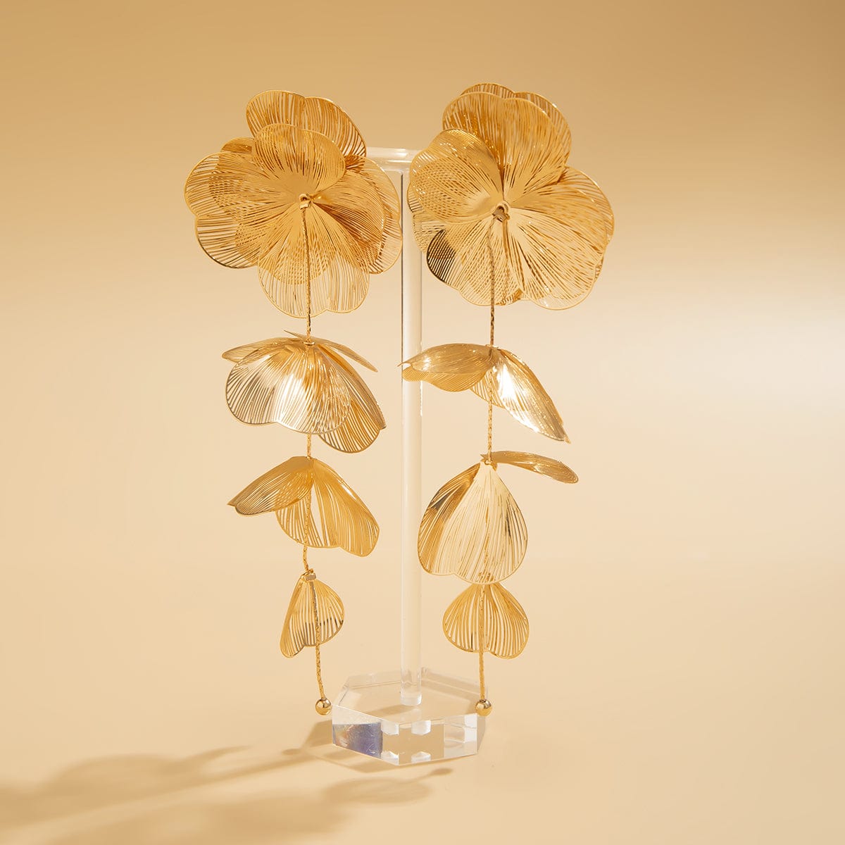 Geometric Chunky Abstract Floral Tassel Earrings - ArtGalleryZen