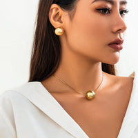 Thumbnail for Geometric Chunky Ball Charm Choker Necklace Earrings Set - ArtGalleryZen