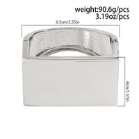 Thumbnail for Geometric Chunky D Shaped Wide Cuff Bangle Bracelet - ArtGalleryZen