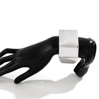 Thumbnail for Geometric Chunky D Shaped Wide Cuff Bangle Bracelet - ArtGalleryZen