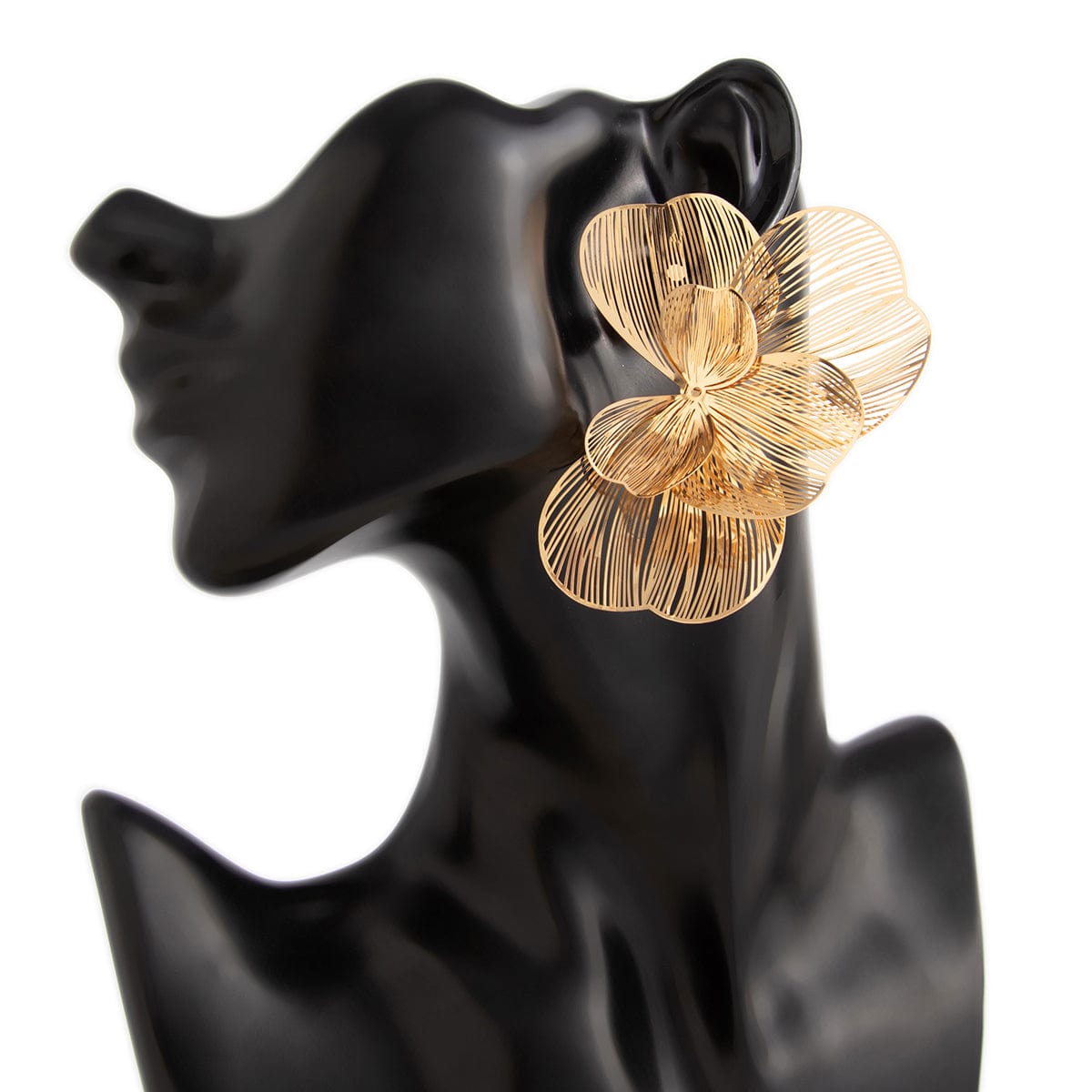 Geometric Chunky Hollow Ginkgo Leaf Earrings - ArtGalleryZen