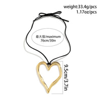 Thumbnail for Geometric Chunky Hollow Heart Pendant Velvet Necklace - ArtGalleryZen