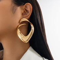 Thumbnail for Geometric Chunky Irregular Curl Stud Earrings - ArtGalleryZen