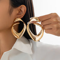 Thumbnail for Geometric Chunky Irregular Curl Stud Earrings - ArtGalleryZen