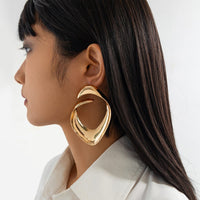 Thumbnail for Geometric Chunky Irregular Curl Stud Earrings - ArtGalleryZen