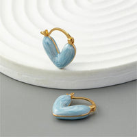 Thumbnail for Geometric Colorful Enamel Heart Earrings - ArtGalleryZen