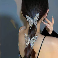 Thumbnail for Geometric CZ Inlaid Hollow Butterfly Hair Claw Clip - ArtGalleryZen