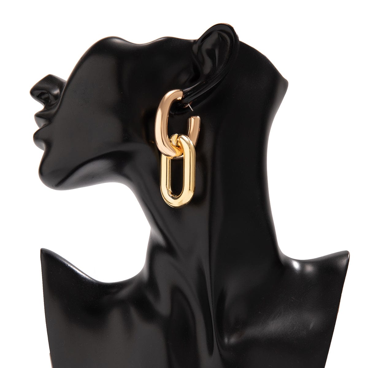 Geometric Double Oval Link Dangle Earrings - ArtGalleryZen