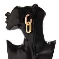 Thumbnail for Geometric Double Oval Link Dangle Earrings - ArtGalleryZen