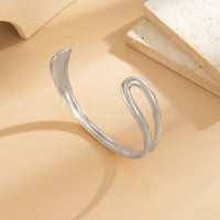 Thumbnail for Geometric Glossy Hollow Arm Cuff - ArtGalleryZen