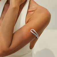 Thumbnail for Geometric Glossy Hollow Arm Cuff - ArtGalleryZen