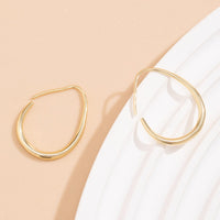 Thumbnail for Minimalist Gold Plated Oval Hoop Earrings - ArtGalleryZen