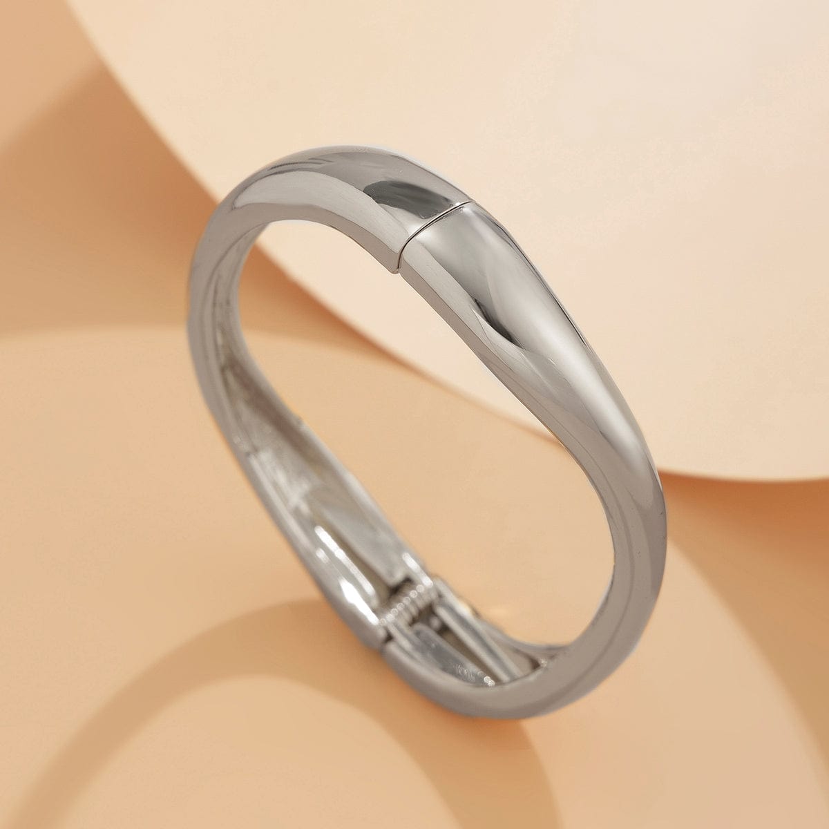 Geometric Gold Silver Plated Curved Bangle Bracelet Set - ArtGalleryZen