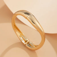 Thumbnail for Geometric Gold Silver Plated Curved Bangle Bracelet Set - ArtGalleryZen