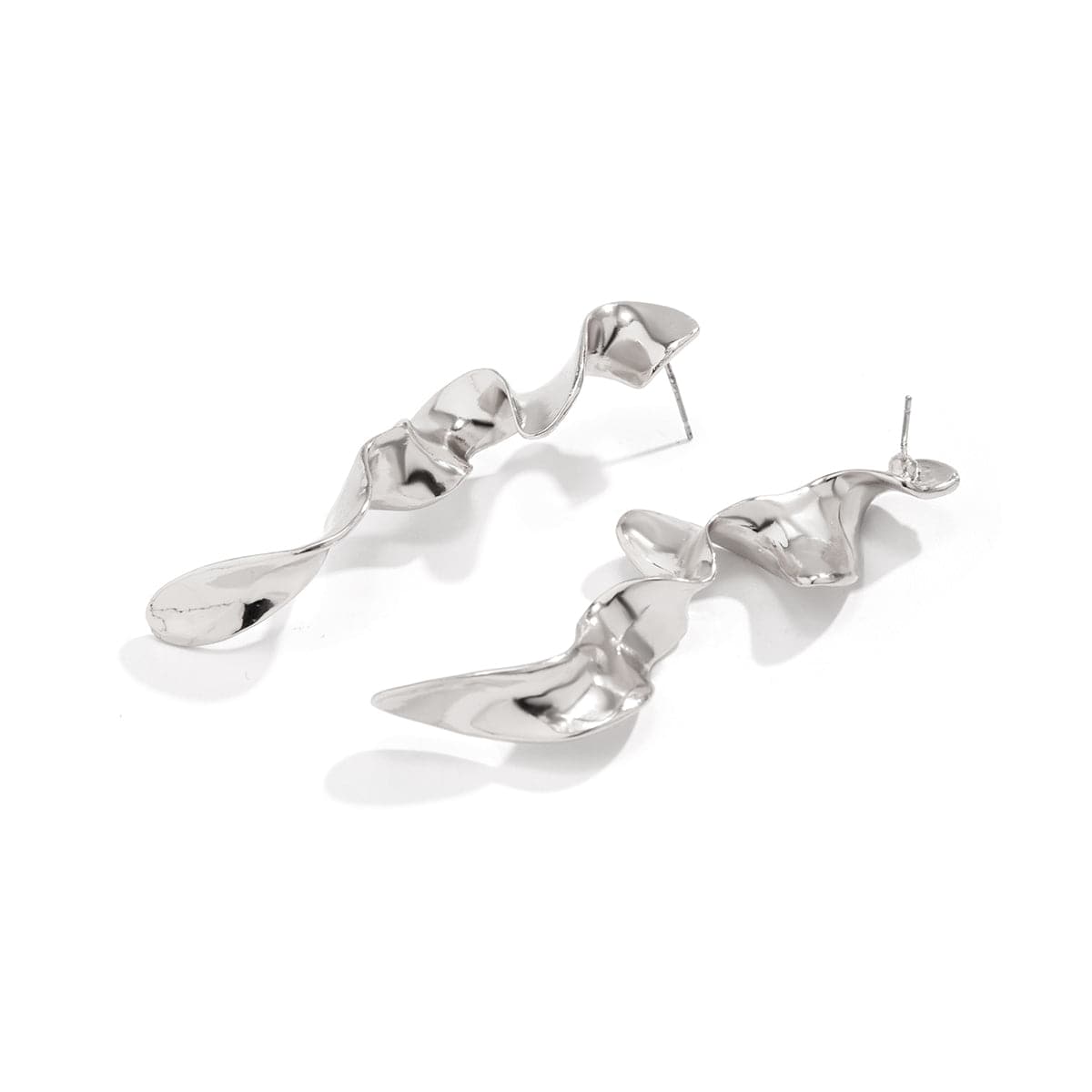 Geometric Gold Silver Plated Curved Shaped Earrings - ArtGalleryZen