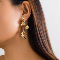 Thumbnail for Geometric Gold Silver Plated Curved Shaped Earrings - ArtGalleryZen