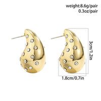Thumbnail for Geometric Gold Silver Plated CZ Inlaid Waterdrop Dangle Earrings - ArtGalleryZen