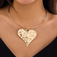 Thumbnail for Geometric Gold Silver Plated Heart Pendant Necklace - ArtGalleryZen