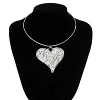 Thumbnail for Geometric Gold Silver Plated Heart Pendant Necklace - ArtGalleryZen