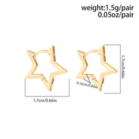Thumbnail for Geometric Gold Silver Plated Hollow Star Earrings - ArtGalleryZen