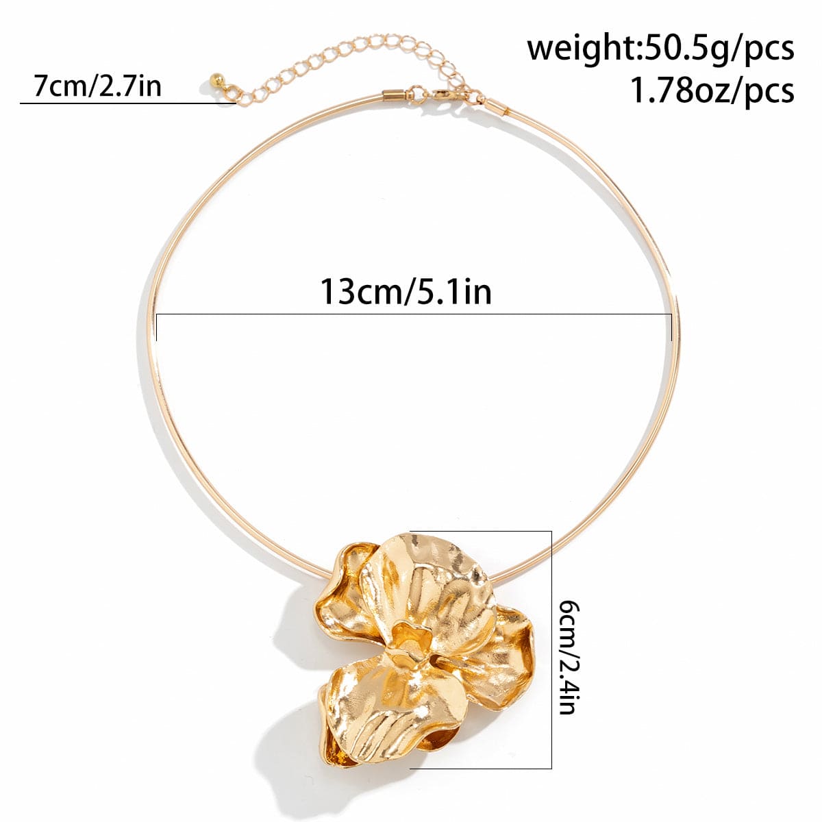 Geometric Gold Silver Plated Irregular Flower Choker Necklace - ArtGalleryZen