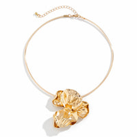 Thumbnail for Geometric Gold Silver Plated Irregular Flower Choker Necklace - ArtGalleryZen