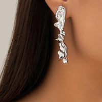 Thumbnail for Geometric Gold Silver Plated Irregular Lava Earrings - ArtGalleryZen