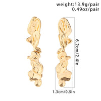 Thumbnail for Geometric Gold Silver Plated Irregular Lava Earrings - ArtGalleryZen