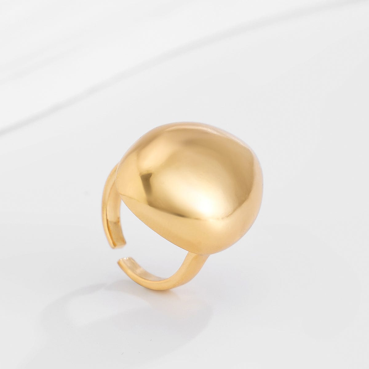Geometric Gold Silver Plated Irregular Oval Open Ring - ArtGalleryZen