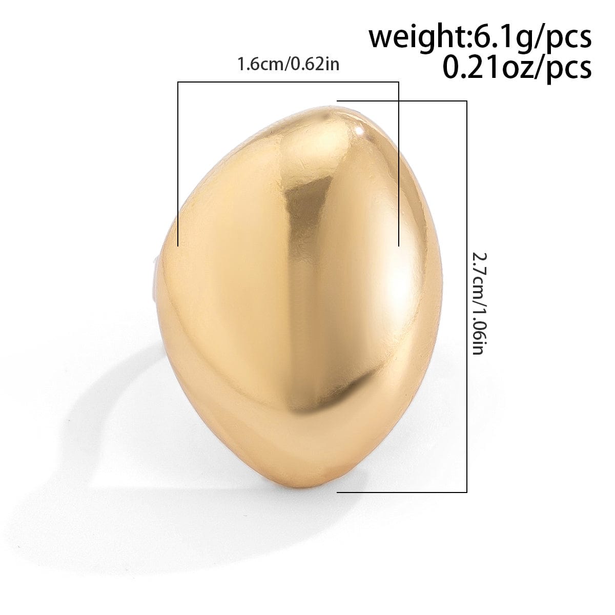 Geometric Gold Silver Plated Irregular Oval Open Ring - ArtGalleryZen