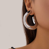 Thumbnail for Geometric Gold Silver Plated Irregular U Shaped Stud Earrings - ArtGalleryZen