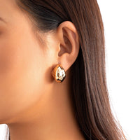 Thumbnail for Geometric Gold Silver Plated Loop Earrings - ArtGalleryZen