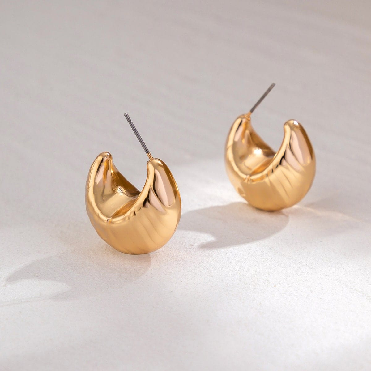 Geometric Gold Silver Plated Loop Earrings - ArtGalleryZen