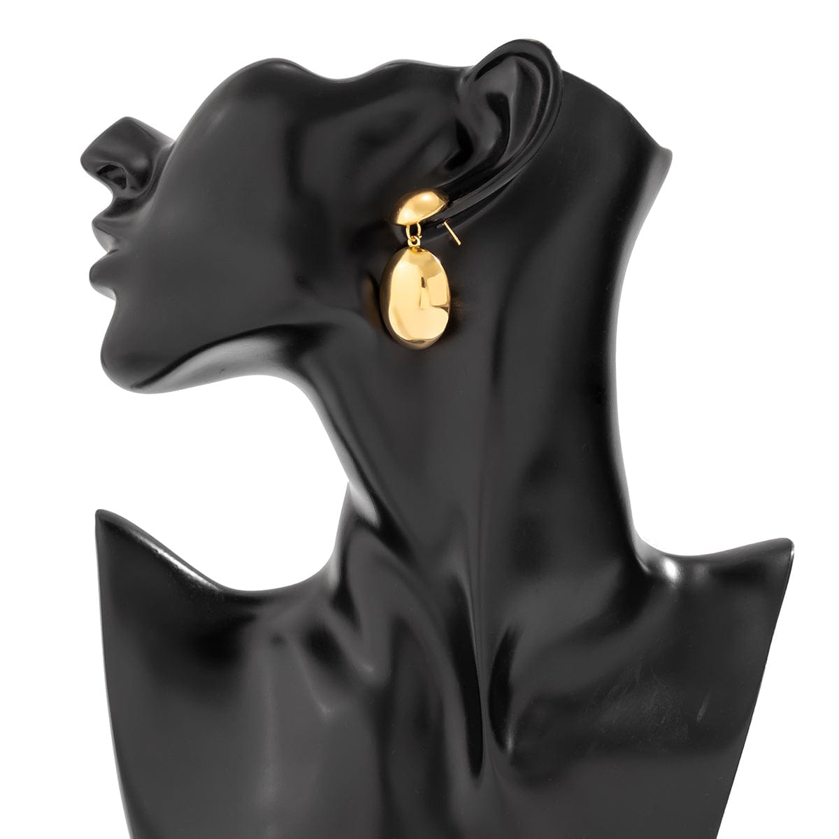 Geometric Gold Silver Plated Oval Dangle Earrings - ArtGalleryZen