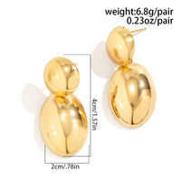 Thumbnail for Geometric Gold Silver Plated Oval Dangle Earrings - ArtGalleryZen